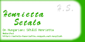 henrietta setalo business card