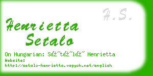 henrietta setalo business card